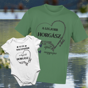 A legjobb horgász póló Nagypapa + Baba Body szett