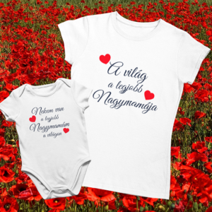A világ legjobb nagymamája póló + Baba Body szett