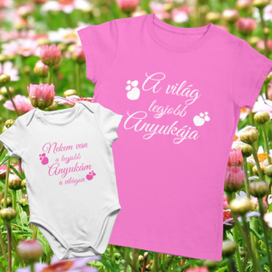 A világ legjobb anyukája póló + Baba Body szett RÓZSASZÍN
