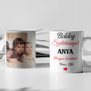 Boldog születésnapot Anya bögre fényképes&feliratos