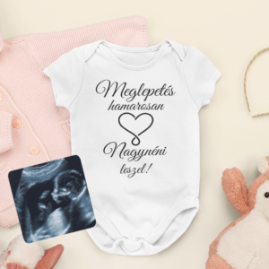 Meglepetés hamarosan nagynéni leszel body + ultrahang képes hűtőmágnes