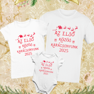 . 2025 Az első közös karácsonyunk rénszarvas Családi Szett 3 db-os