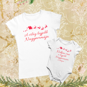 A világ legjobb Nagymamája Karácsonyi póló + Baba Body szett