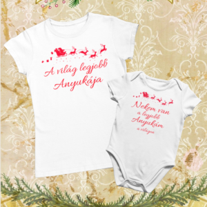 A világ legjobb anyukája Karácsonyi póló + Baba Body szett