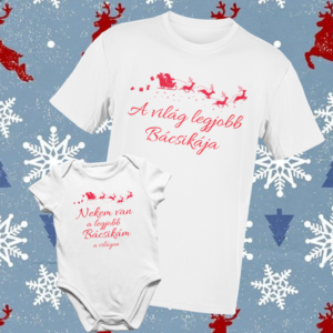 A világ legjobb Bácsikája Karácsonyi póló+ Baba Body szett