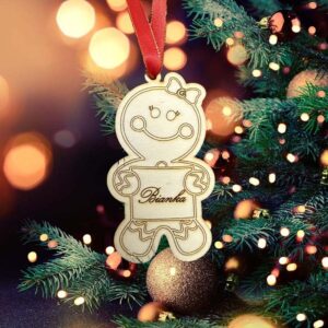 Egyedi Fa Gravírozott Mézeskalács(Női/lány) dísz