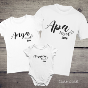 Anya Leszek Apa Leszek Nagytesó Leszek  Bababejelentő Családi Szett 3 db os