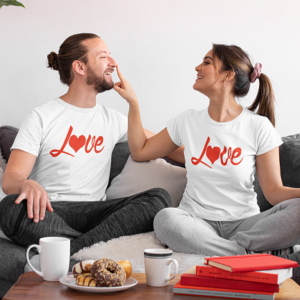 Love Valentin Napi Páros Póló fehér