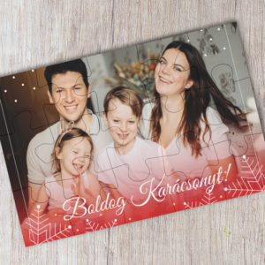 .Karácsonyi egyedi fényképes puzzle/kirakós hópihés