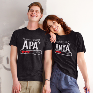 .Hamarosan Anya&Apa  2025 Páros Póló fekete