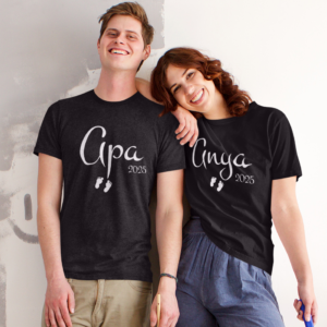 .Anya&Apa 2025 Páros Póló fekete