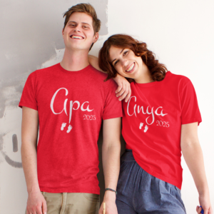 .Anya&Apa 2025 Páros Póló piros