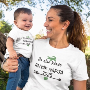 .Az első közös anyák napja  póló + Baba Body szett zöld mintával