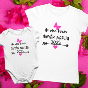 .Az első közös anyák napja  póló + Baba Body szett rózsaszín mintával