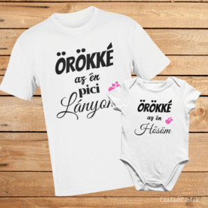 ..Örökké az én pici Lányom&Örökké az én Hősöm rózsaszín szives szett